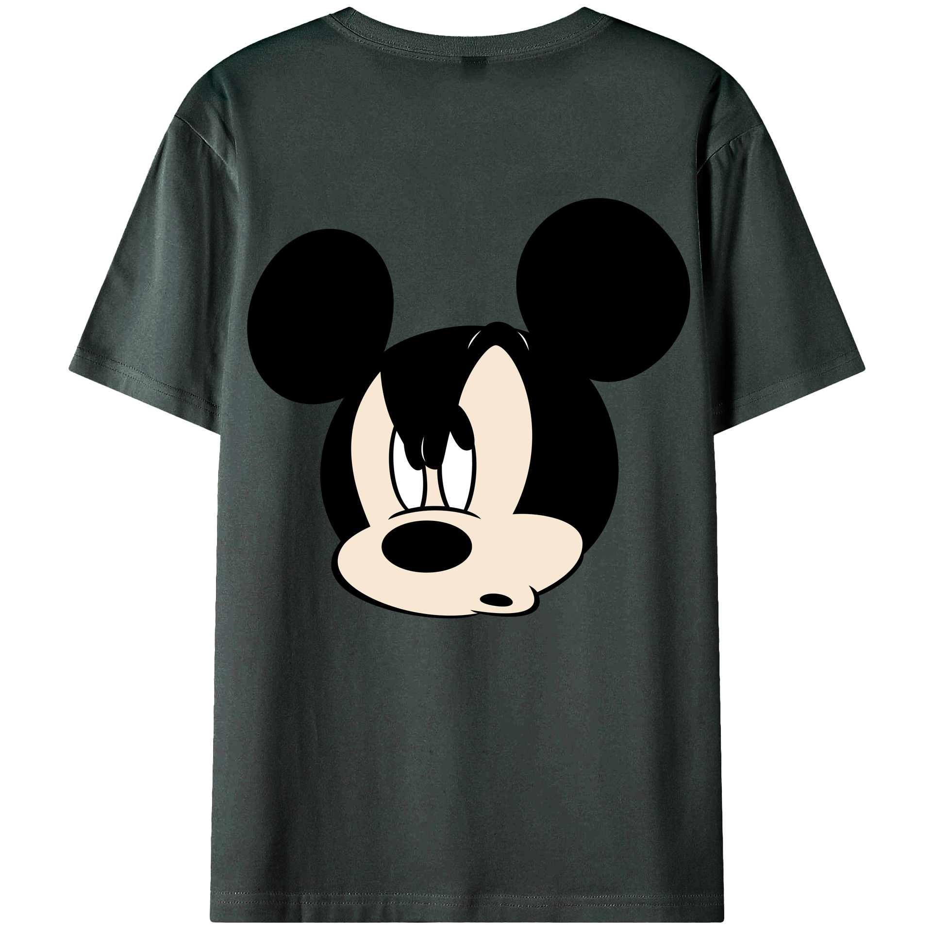 ミッキーマウス Mickey Mouse 綿100％ メンズ半袖Tシャツ（バックプリント） 通気性